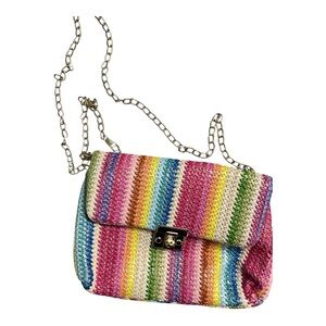 Rainbow Patterned Clutch, Small Over the Shoulder Purse